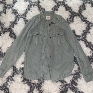 American Eagle Boyfriend Fit Army Green Shirt